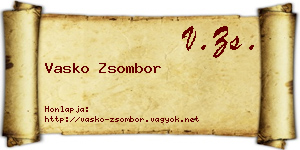 Vasko Zsombor névjegykártya